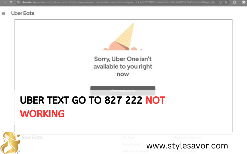 Uber Text Go To 827 222 Not Working