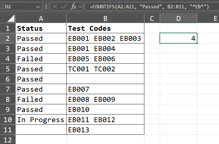 Countifs Not Working