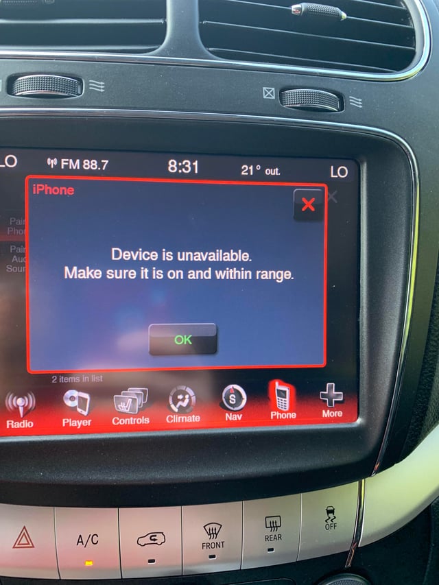 Dodge Journey Bluetooth Not Working
