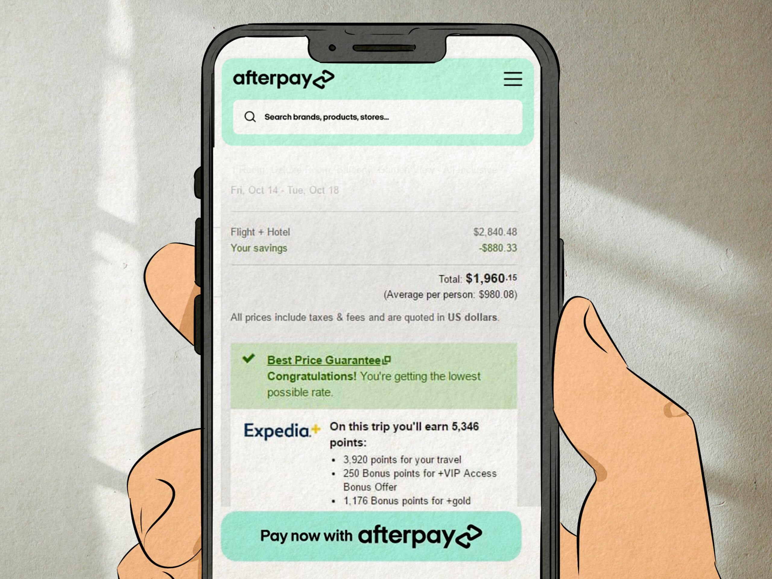 Expedia Afterpay Not Working