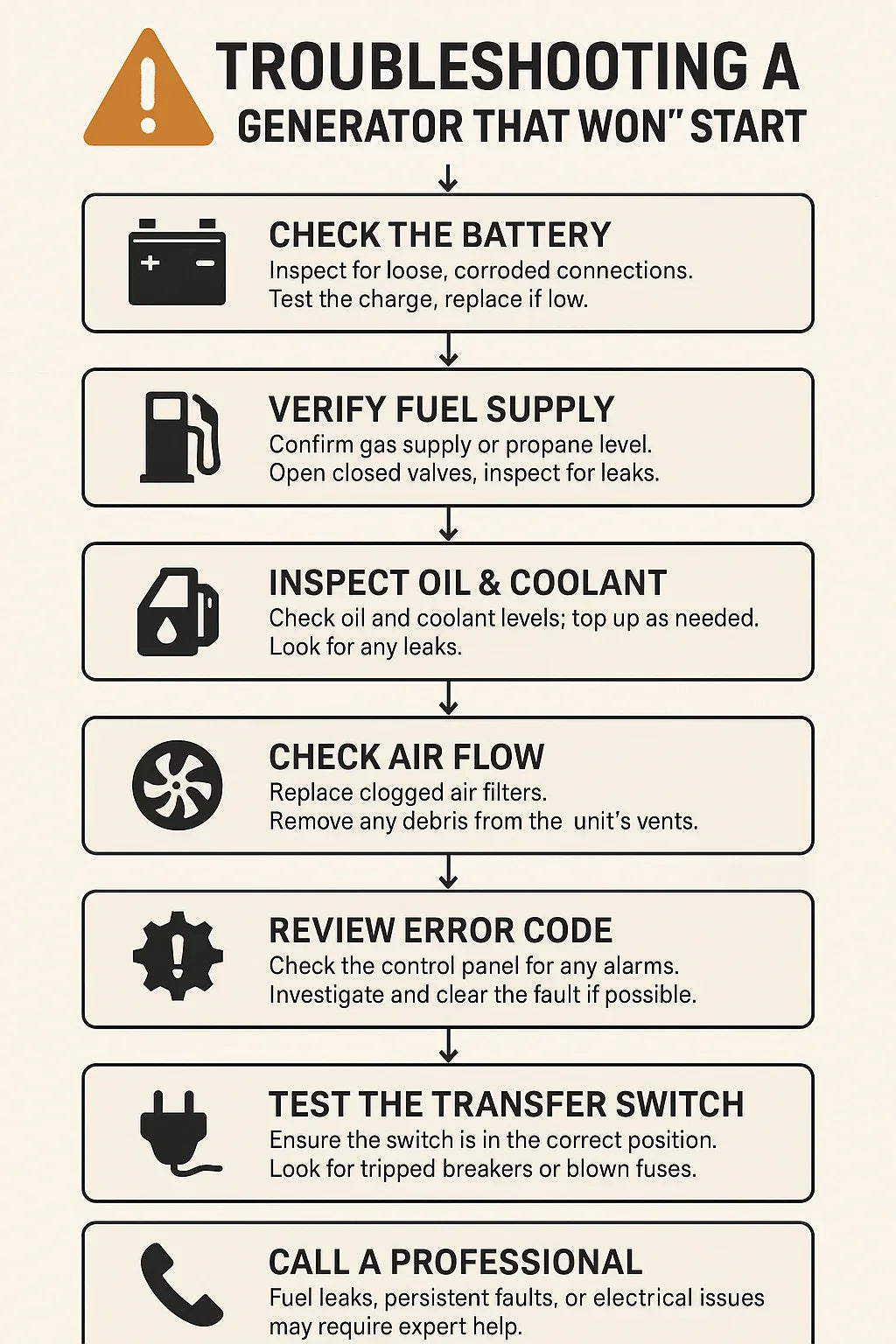 Generac Generator Weekly Test Not Working