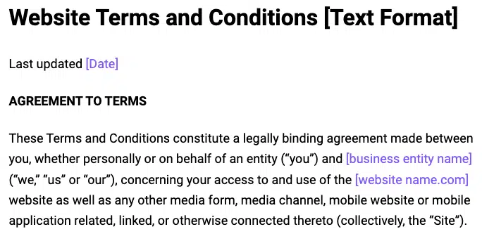 Terms And Conditions